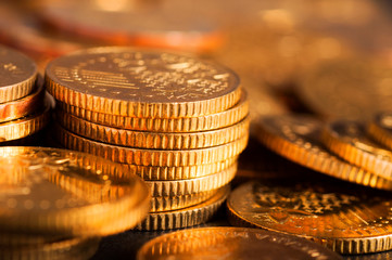 Stack of coins. Money, Financial, Business Growth