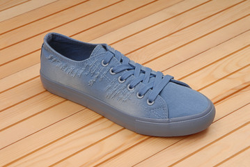 unisex light blue footwear, textile sneakers,