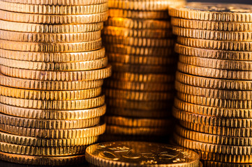Stack of coins. Money, Financial, Business Growth