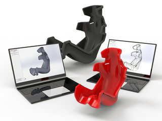 3D rendering - designing a lightweight racing car concept