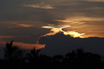 sunset at evening time cloud ,