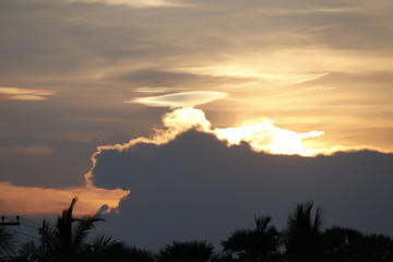 sunset at evening time cloud ,