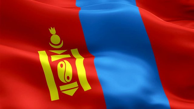 Mongolia waving flag. National 3d Mongolian flag waving. Sign of Mongolia island seamless loop animation. Mongolian flag HD resolution Background. Mongolia flag Closeup 1080p Full HD video for present