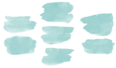 Set of watercolor smears brushes for painting