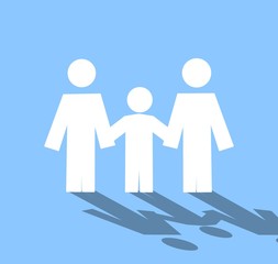 family symbol people on blue background 