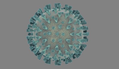 Virus illustration, isolated gray background.

