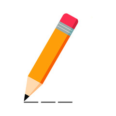 Yellow pencil icon on white background. Vector illustration. 