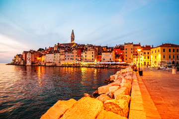 View of the old city of Rovinj in Croatia