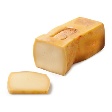Typical Italian Cheese "Ragusano" &ndash; Isolated on White Background