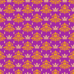 Purple background Royal pattern. Textile design texture.