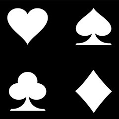 Suit deck of playing cards on white background. Vector illustration.