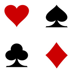 Suit deck of playing cards on white background. Vector illustration.