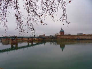 Pont Saint-Pierre à Toulouse, Hôpital la Grave, Garonne