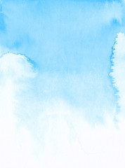 Soft blue watercolor background Invitation card design template Gradient ombre texture