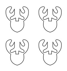 Ilustracion con siluetas cabezas de ciervo con cuernos