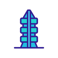 the famous skyscraper icon vector. the famous skyscraper sign. color contour symbol illustration