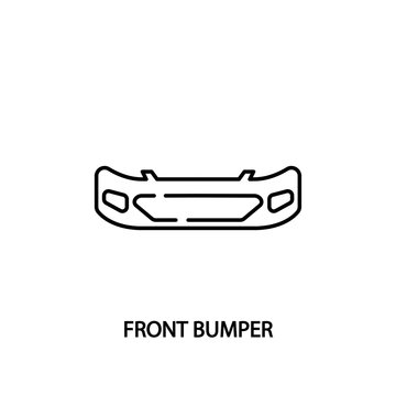 Car front bumper line icon. Vector illustrations to indicate product categories in the online auto parts store. Car repair.