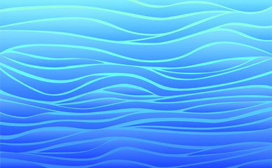 Tender abstract blue background. Waves, water. Hand-drawn ornament, vector illustration.