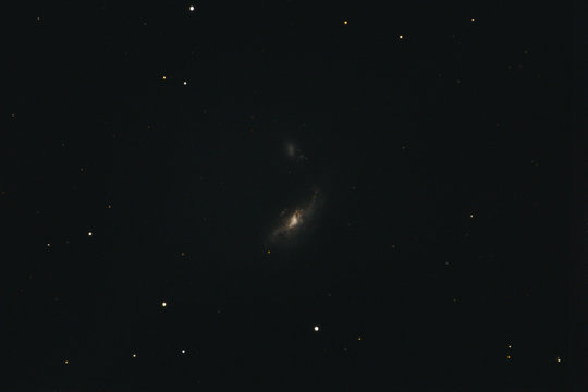 The Cocoon Galaxy NGC 4490 in the constellation Canes Venatici photographed with a Maksutov telescope from Mannheim in Germany.