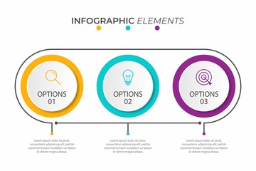 Presentation business infographic template with 3 options. Vector illustration.