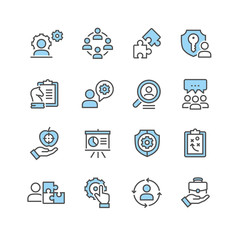 Global business vector icons set
