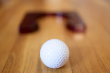 Playing mini golf at home