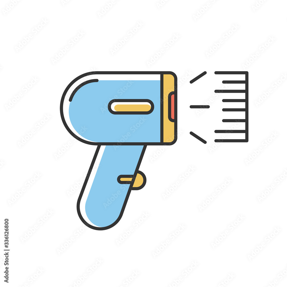 Poster barcode scanner rgb color icon. asset tracking optical software, data reader. bar code scanning and 