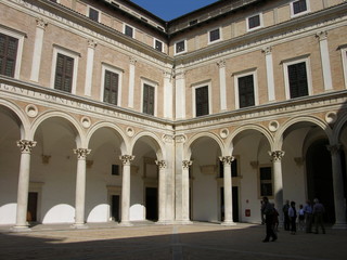 Fototapeta na wymiar Urbino, Italy, Ducal Palace, Courtyard