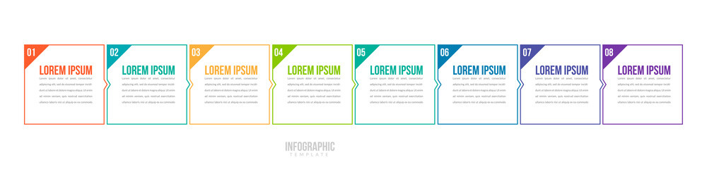 Minimal Business Infographics template. Timeline with 8 steps, options and marketing icons .Vector linear infographic with eight conected elements. Can be use for presentation.