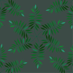 Fototapeta na wymiar Modern abstract seamless pattern with watercolor tropical leaves for textile design. Retro summer background. Jungle foliage illustration. Swimwear botanical design. Vintage exotic print. Vector.