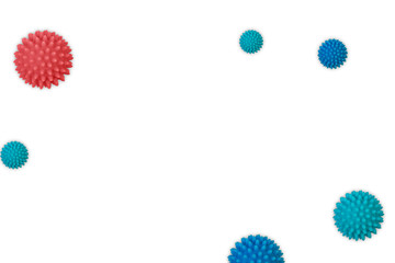 Samples abstract virus strain model of coronavirus on white background.