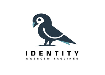 modern and simple dove or pigeon bird logo design vector concept