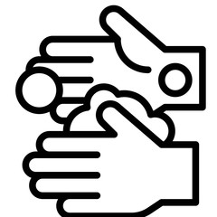 Hand washing vector illustration, line style icon