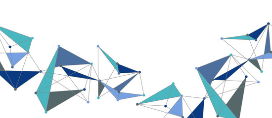 Line points connections, triangular technology design. Abstract geometric background