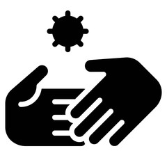 Obraz premium Handshake and virus symbol , solid style icon