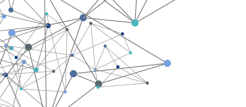 Line points connections, triangular technology design. Abstract geometric background