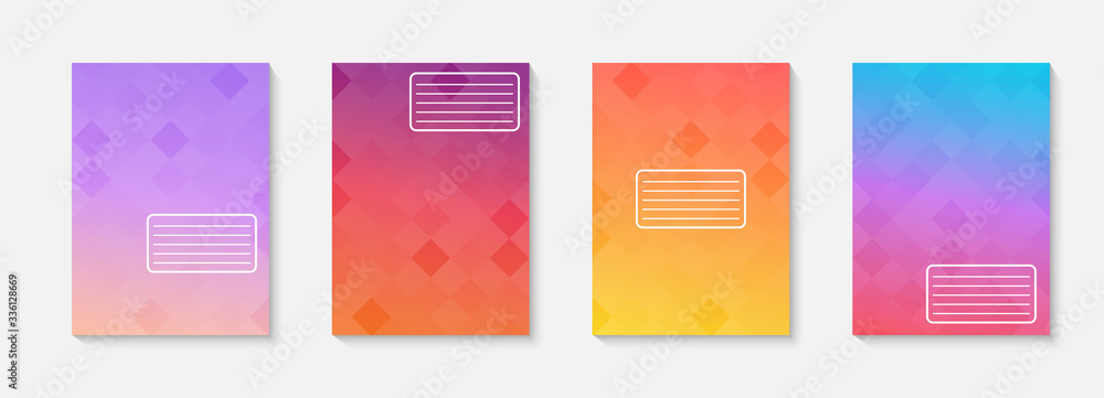 Poster minimal vector abstract cover notebook design. planner and diary cover for print. abstract design fo