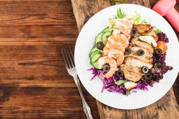 A plate of fresh fitness weight loss salad