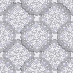 Vector hand drawn floral mandala seamless pattern