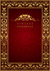 vintage frame. floral ornament. 