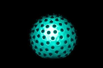 a blue simulated virus