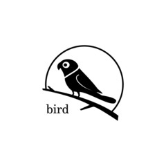 Bird logo standing on a stalk.