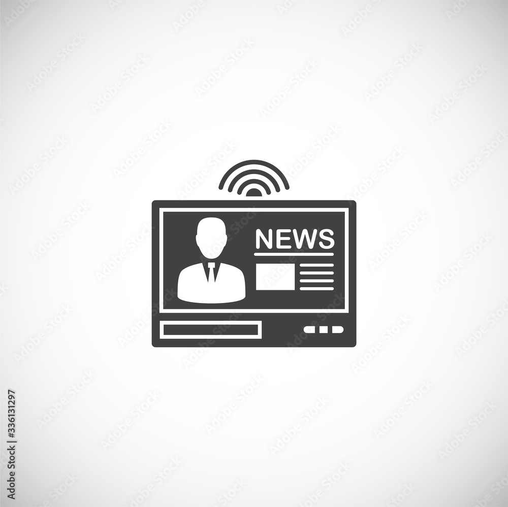 Poster mass media related icon on background for graphic and web design. creative illustration concept symb