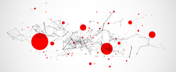 Template for science and technology presentation. Plexus style background.