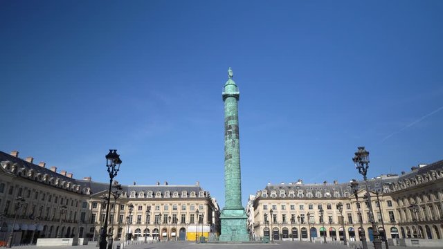 France, Paris, May, View of place Vendome with Vendome column