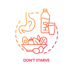 Dont starve concept icon. Wine tasting advice idea thin line illustration. Avoiding getting drunk, drinking water between degustations. Vector isolated outline RGB color drawing