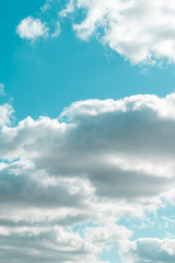 bright blue sky with white clouds