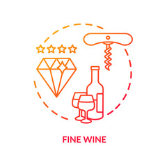 Fine wine concept icon. Vintage alcohol drink, premium quality winemaking idea thin line illustration. Beverage aging, luxurious product. Vector isolated outline RGB color drawing