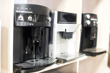 coffee machine close-up. coffee shop