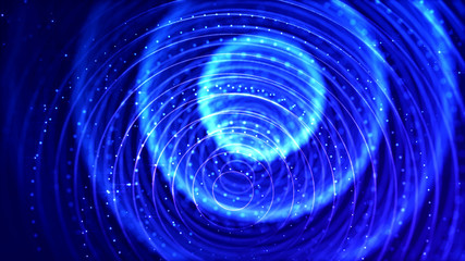 abstract sci-fi background with glow particles form curved lines, surfaces, hologram structures or virtual digital space. Deep blue motion design background of microworld or cosmic space. Spheres 15